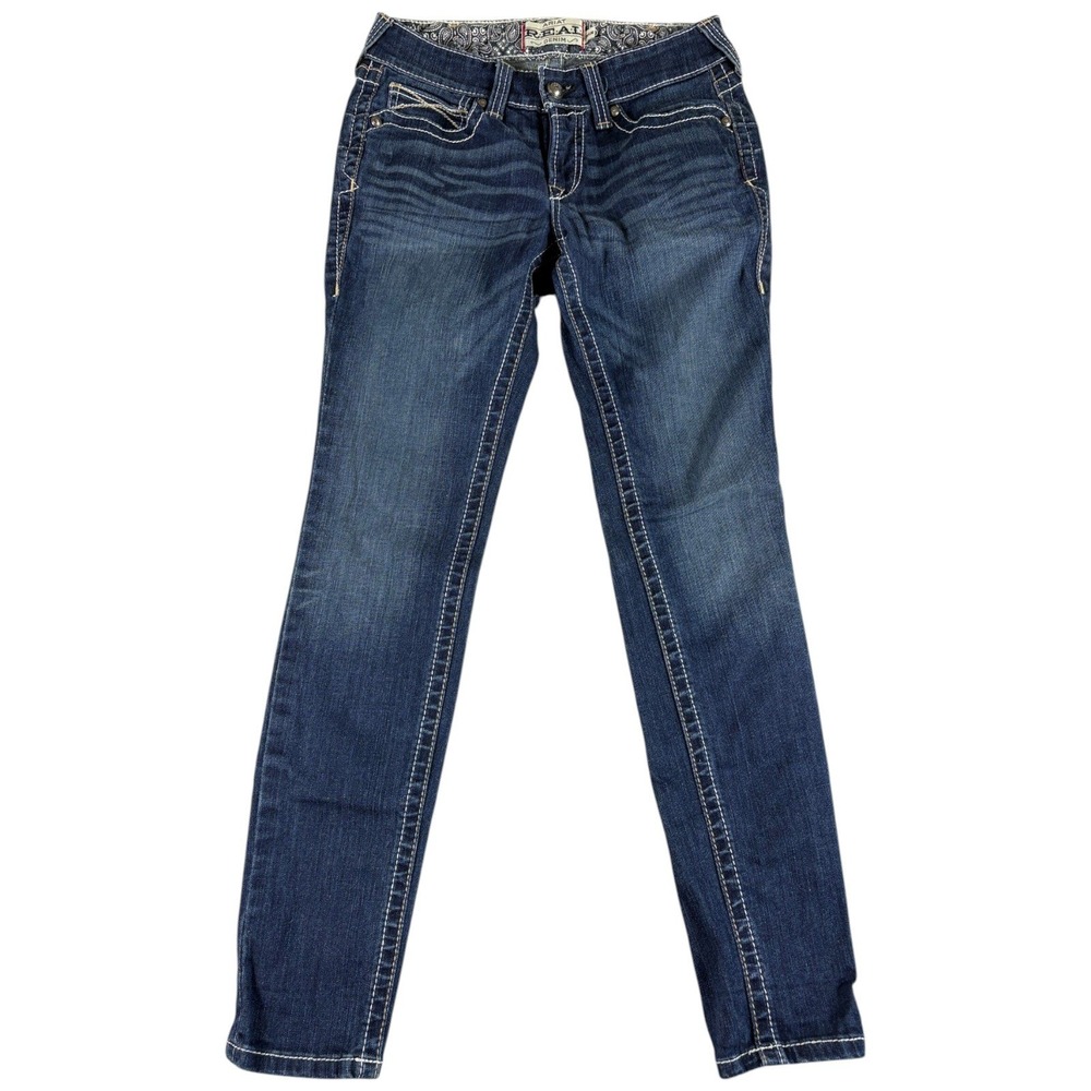 Ariat Jeans Women 28R Dark Blue Midrise Premium Stretch Slim Western Heritage